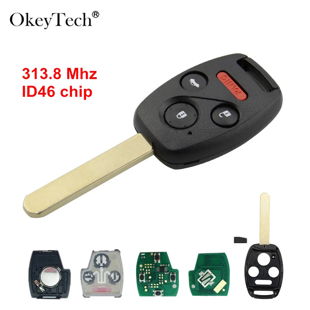 OkeyTech 313,8 МГц ID46 чип PCF7936 дистанционный ключ автомобиля для Honda Civic EX Si 2006 2007 2008 2009 2010 2011 для Honda N5F-S0084A