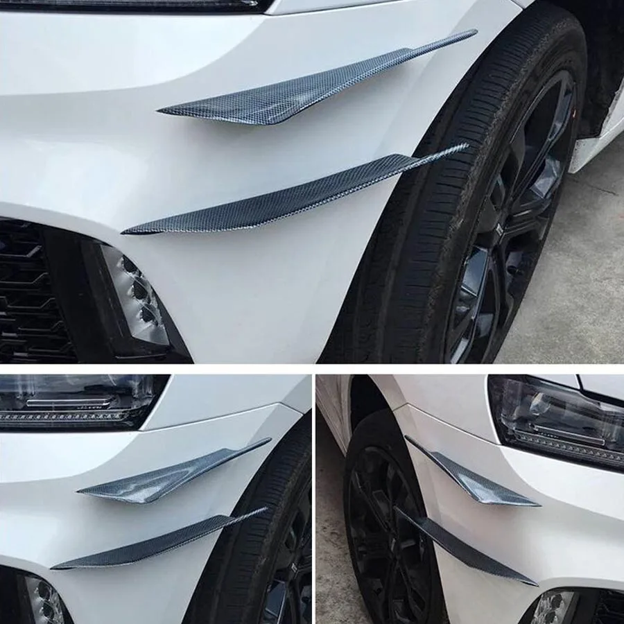 

4pc Carbon Fiber Trim Front Bumper Canards Splitters Body Spoiler