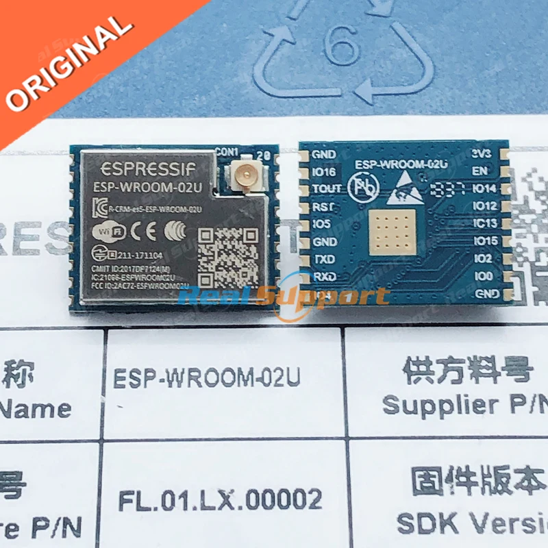 US $170.00 100PCS ESP8266 ESPWROOM02U for Smart Home Module SMD Module UART Mode external IPEX antenna Espressif Original
