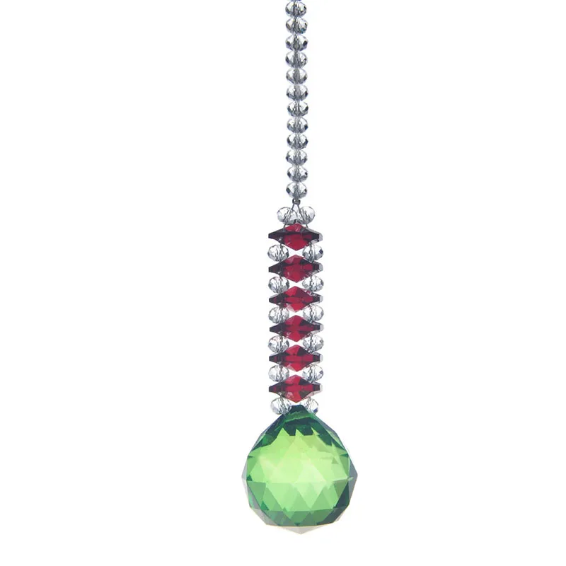 7 Inch Hanging Pendant Green Faceted Ball Crystal Prisms For Chandelier Suncatcher Car Decor Window Ornament | Дом и сад