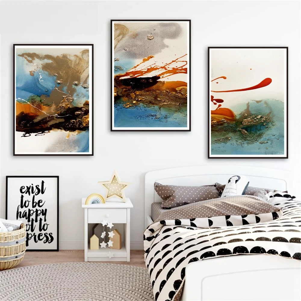 Abstract Art Colorful Wall Decor Bathroom Pictures Wall Art Canvas