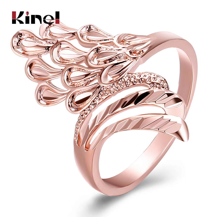Kinel 2017 Unique Popular Rose Gold Color Wedding Ring For Women Wing