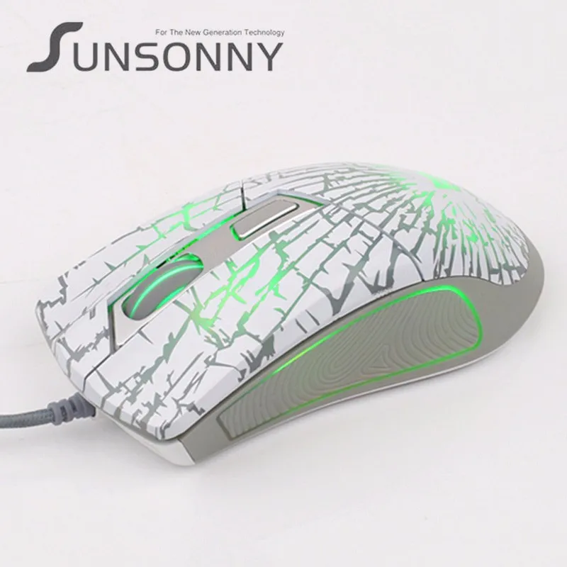 Креативная проводная USB мышь Sunsonny W-M20, 7 цветов, цветная, полупрозрачная, дышащая лампа, игровая, для офиса, дома, ноутбука, мыши