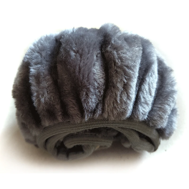 36-38cm Grey Universal Car Auto Soft Plush Warm Steering Wheel Cover For Winter