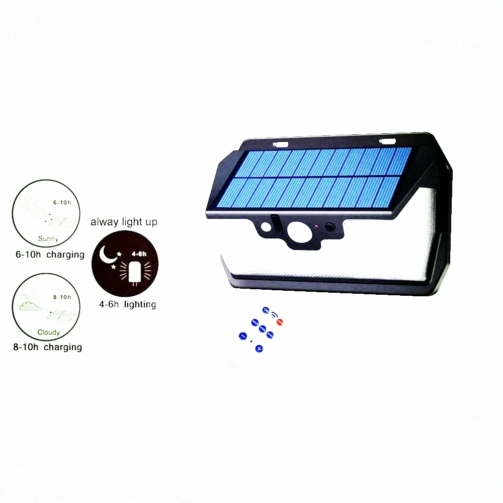 

55 leds Solar light remote control radar 3 side lighting usb port Solar led Lamp camp Outdoor Garden emergency yard stair street