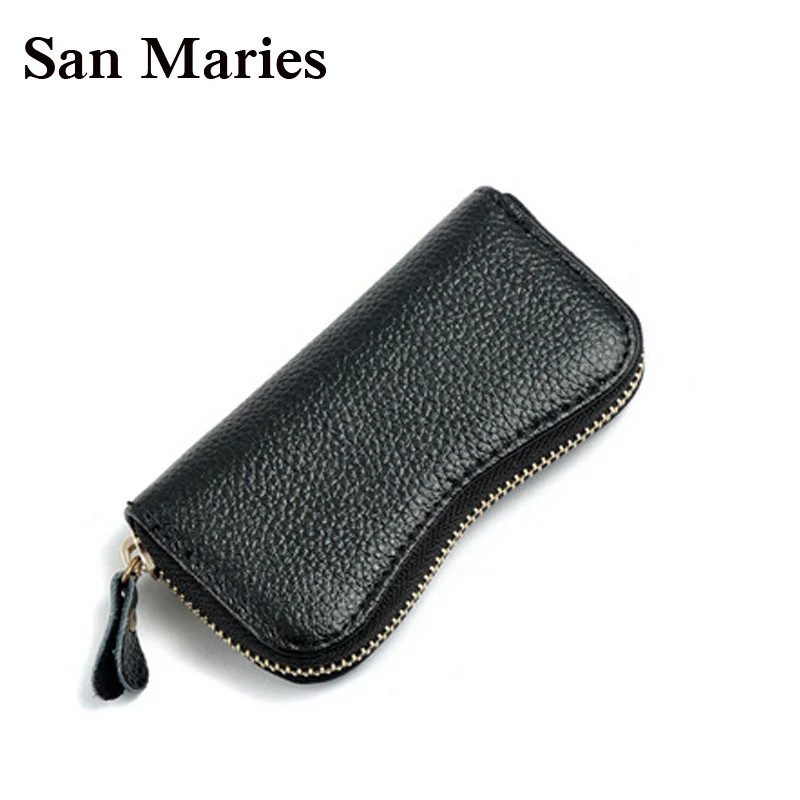 

Promotion Gifts !Wholesale Genuine Leather Car Key Holder Coin Purse Housekeeper Keys Hanging