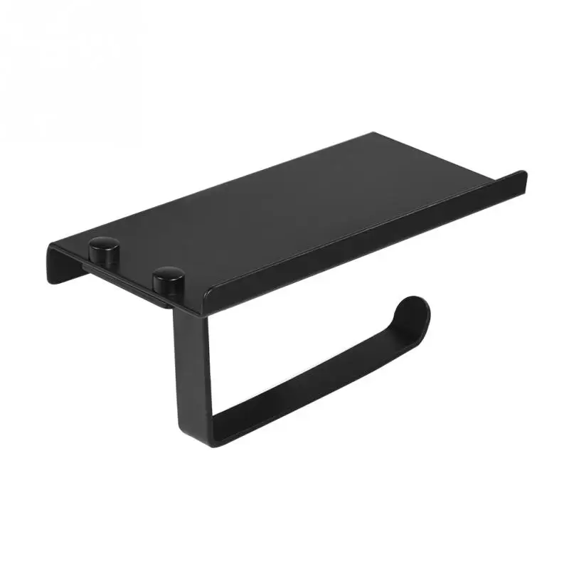 Space Aluminum Toilet Bathroom Paper Holder Phone Shelf ...