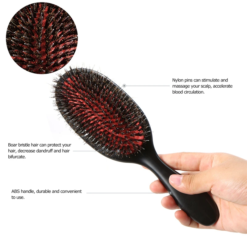 

Bristle Nylon Hair Comb Mini ABS Handle Anti-static Hair Scalp Massage Comb Hairbrush Salon Hair Brush Styling Tools P20