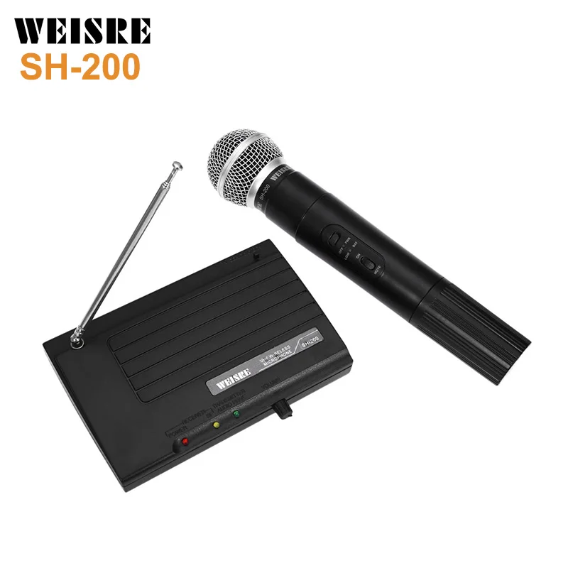Новый WEISRE SH 200 Профессиональная беспроводная система караоке Карманный УКВ
