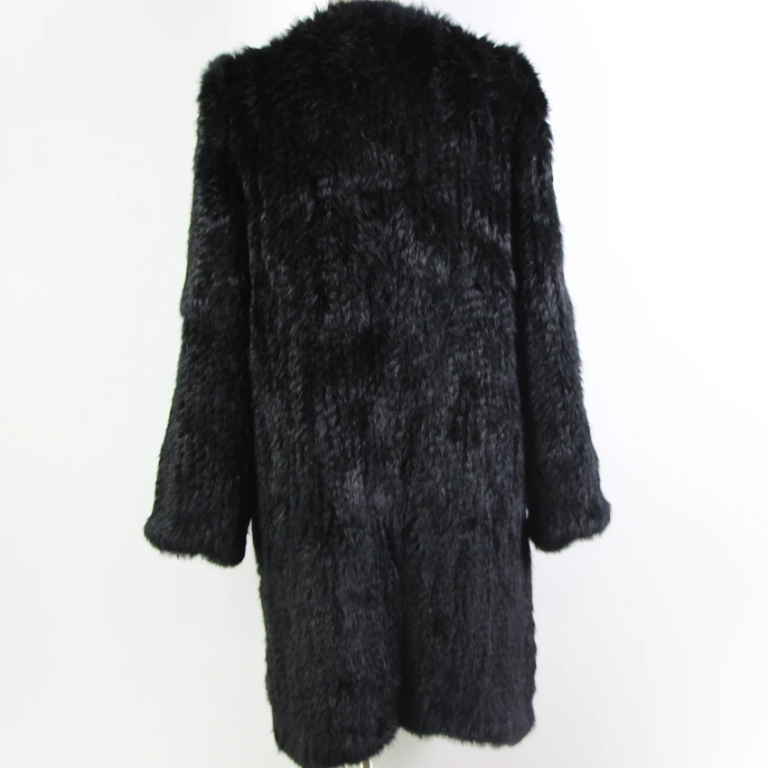 Knitted Real Fur Coat For Women 2018 Winter Loose Russia Womens Rabbit Natural Fur Jackets Fashion Genuine Fur With long Sleeve