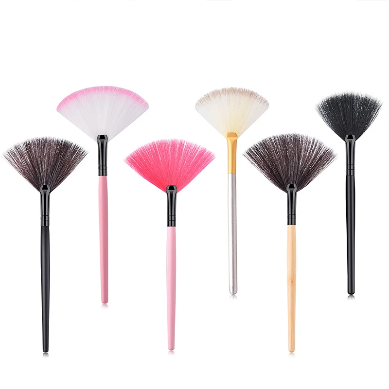 

New Single Professional Makeup Brushes Blusher Powder Sector Makeup Brushes Cosmetics Soft Synthetic Hair