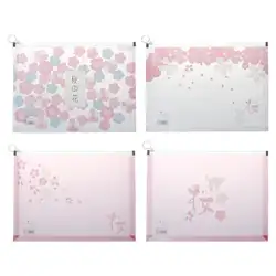 Японская вишневая девочка мультфильм печать файл мешок пластиковые молнии папка конверты прозрачный поли мешок конверты файл держатель