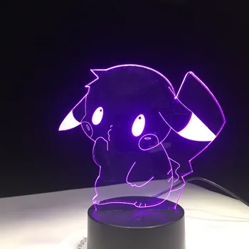 

New Pikachu Pokemon Go Action Figure 3D LED Lamp Eevee Turtle Bird Fire Dragon Pokeball Ball Bulbasaur BayRole Gift Night Light