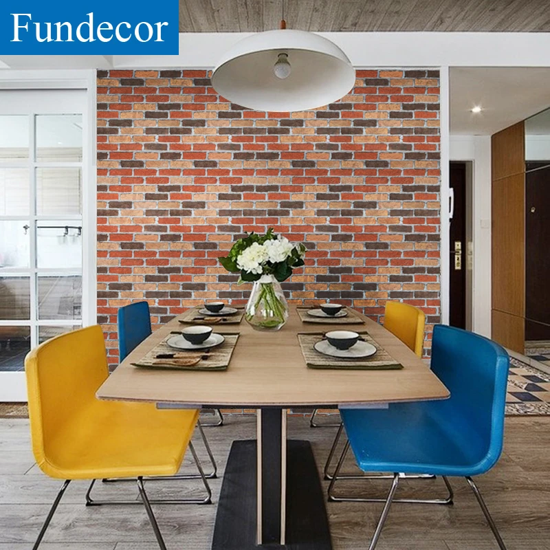 [Fundecor] разноцветные кирпичные обои самоклеющиеся для гостиной спальни домашний