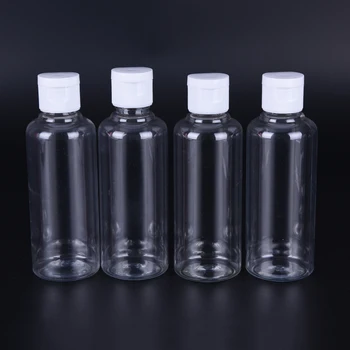 

100ml Flip Top Cap Refillable Bottle Transparent Small Simple Empty Bottles Container Makeup Liquid Cosmetic Jar