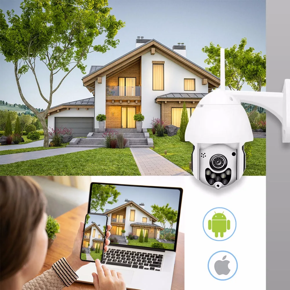 PTZ IP камера Wifi наружная скоростная купольная 1080P беспроводная видеонаблюдения