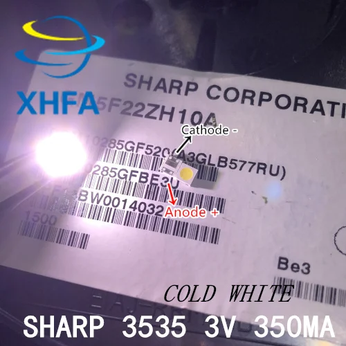 Для SHARP 1000 шт. светодиодный ТВ Применение ЖК дисплей Подсветка для 1 Вт 3В 3535 3537