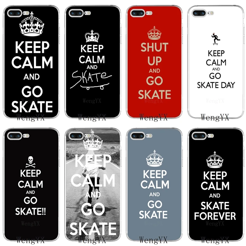 

KEEP CALM AND GO SKATE ON quotes slim silicone TPU Soft phone case For Xiaomi Redmi 3 3s 4 4A 4x 5 plus pro Note 3 4 5 5A