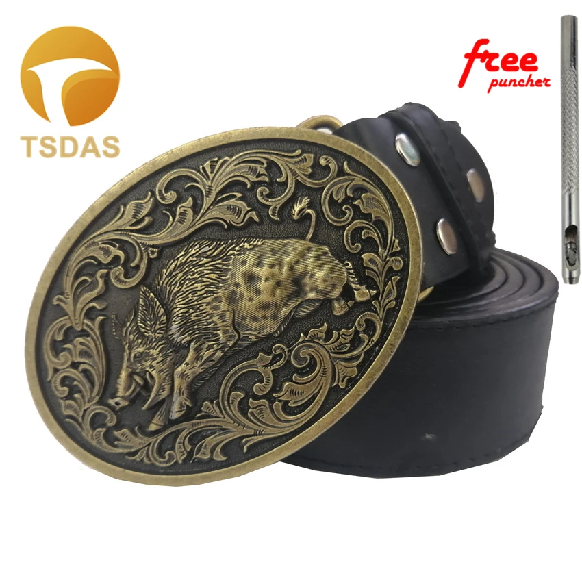 

Silver & Bronze Wild Boar Belt Buckle Suitable for 4cm Width Belt Luxury Belt Buckle Free Shipping