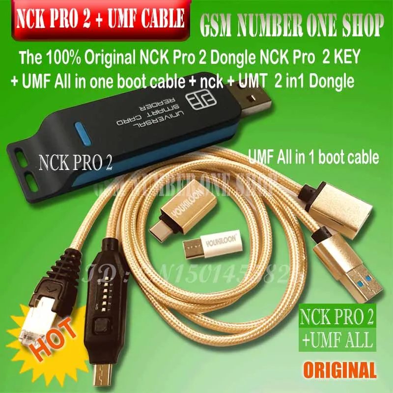 Оригинальный Новый NCK Pro ключ 2 Dongl nck pro (NCK + UMT в 1) UMF все одном кабель для загрузки |