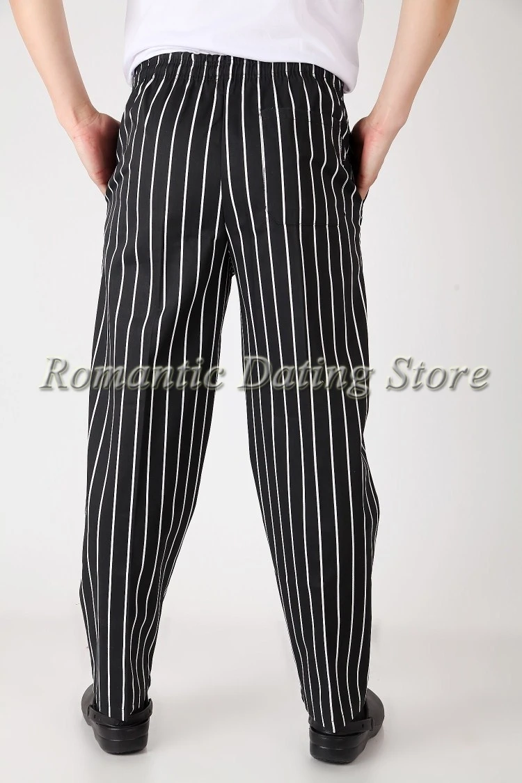 Новые высококачественные брюки шеф-повара с эластичным поясом, летние дышащие черные брюки шеф-повара