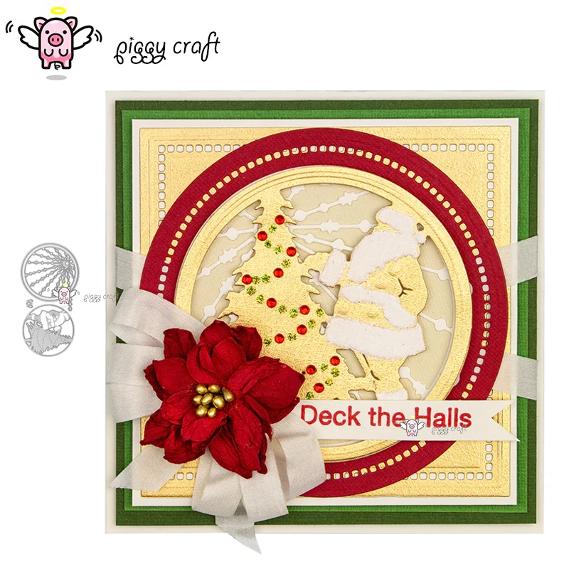 

Piggy Craft metal cutting dies cut die mold 3D Santa Claus frame Scrapbook paper craft knife mould blade punch stencils dies