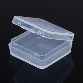 

2.7*2.7*1cm Small Square Storage Box With Lid PP Transparent Plastic Mini Case Accessories Finishing Box