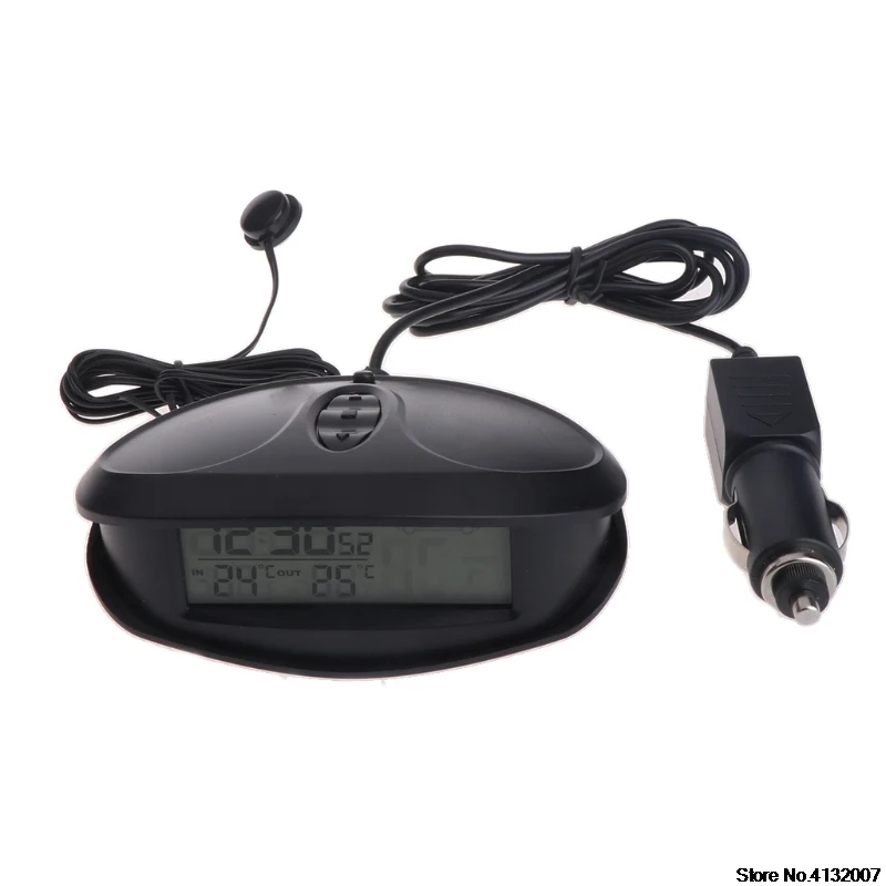 

Digital Car In & Outdoor Thermometer Voltmeter Time Clock Alarm Backlight EC98 828 Promotion