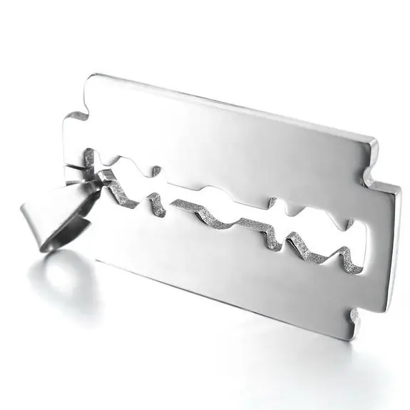 

Punk rock style design pendant stainless steel pendant man's blade shape silver color pendant size length 3.2cm width 1.8cm