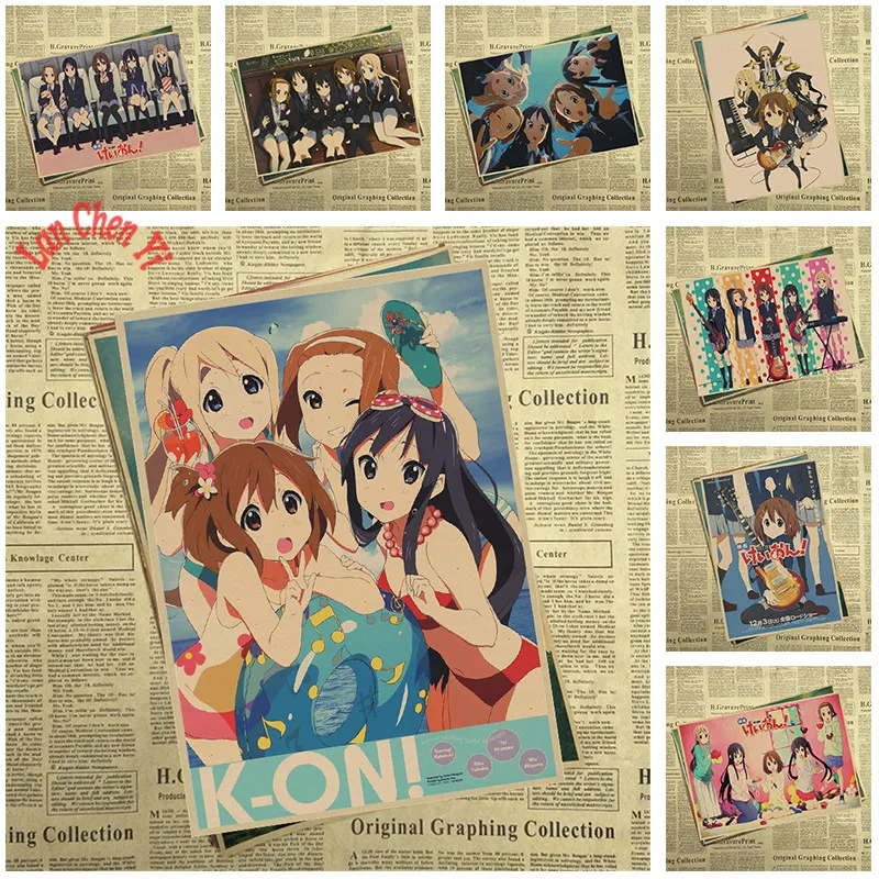 

Japanese anime K-ON Matte Kraft Paper Poster Interior Decoration Painting