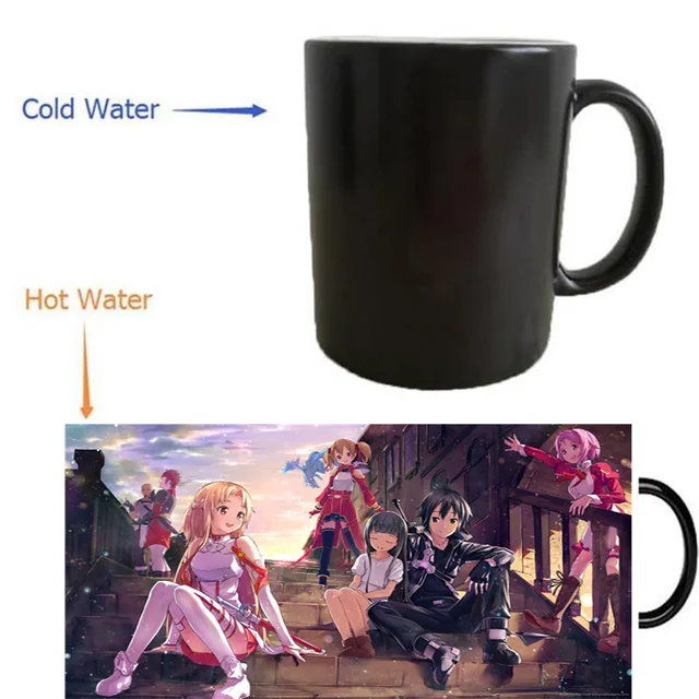 Sword Art Online Mugs Coffee Mug Heat Changing Color Sensitive Sword Art Online Mugs Coffee Mug Heat Changing Color Sensitive Reveal Travel Magic Transforming Beer