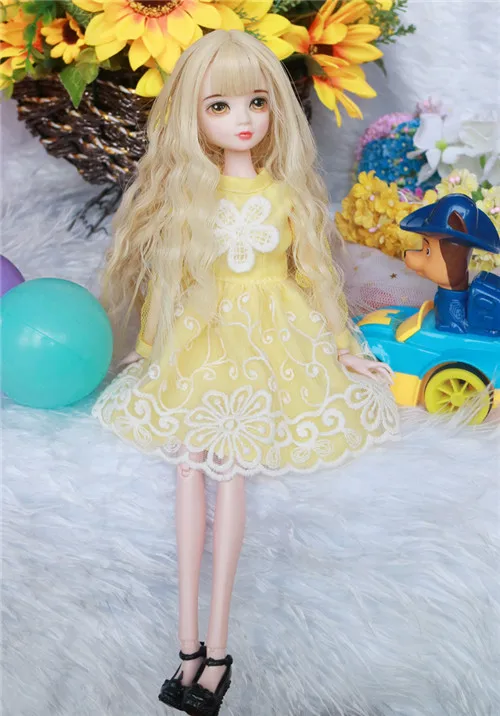 Free shipping cost special offer sale Fairy princess kurhn dolls for girl toys birthday gifts lovely 14 joint body wedding dress - Цвет: B