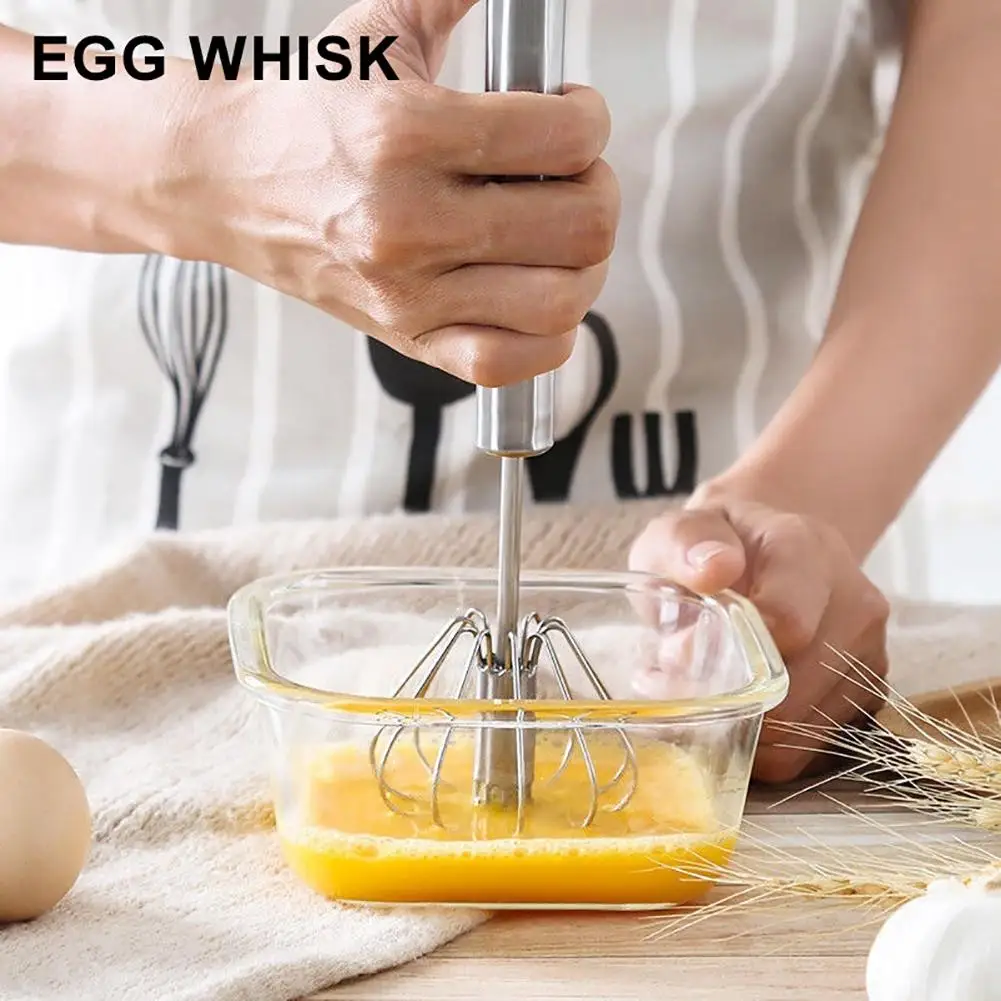 

New Kitchen Stainless Steel Kitchen Semi-Automatic Egg Beater Whisk Milk Cream Mixer