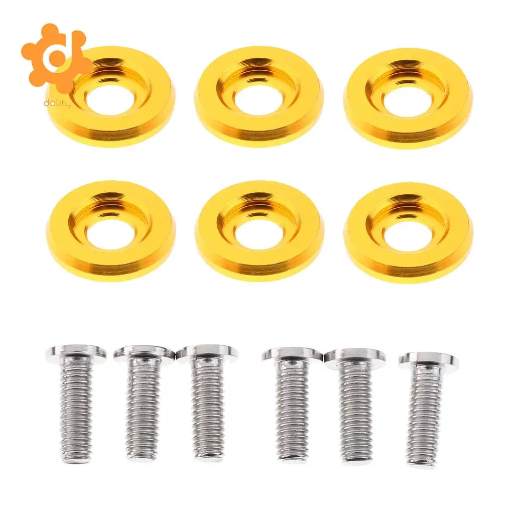 dolity 6 Set M6x20mm Aluminium License Plate Frame Bumper Bolt Screw Kits