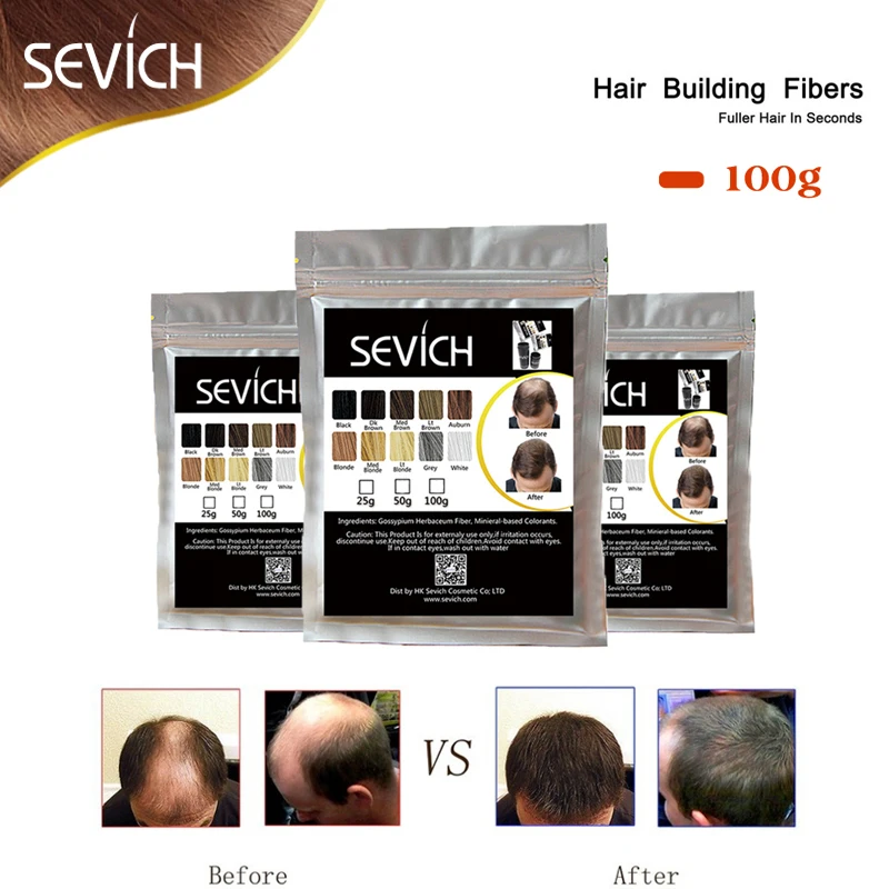 

100% Blender Natural Keratin Hair Building Fiber Refill Hair Loss 25g SEVICH Thin Hair Regrowth Fiber Hair Thickening10 color