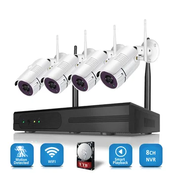 

Home Camera Set 4CH Wireless H.265 NVR CCTV Security System 4PCS 2.0MP IP Camera 1080P outdoor wireless camera security system