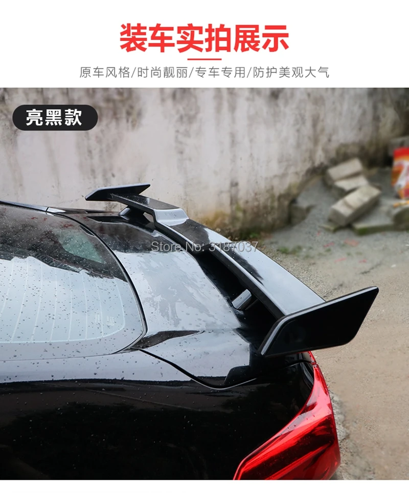 Для Honda Accord 10Th автомобиль хвост крыло ABS пластик глянцевый черный задний спойлер на крыло, крышу багажник губы крышка багажника автомобиля стайлинг