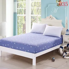 Сине-белые Star 1 шт. хлопок простыня один двухспальная простынь облегающий чехол для матраса близнец полный покрывало для двуспальной кровати простыней на кровать