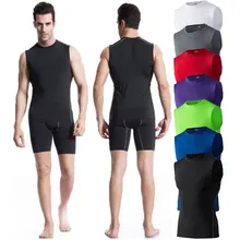 Спортивная быстросохнущая Беговая футболка для мужчин без рукавов облегающий жилет Баскетбол Фитнес тренировочные майки спортивная одежда