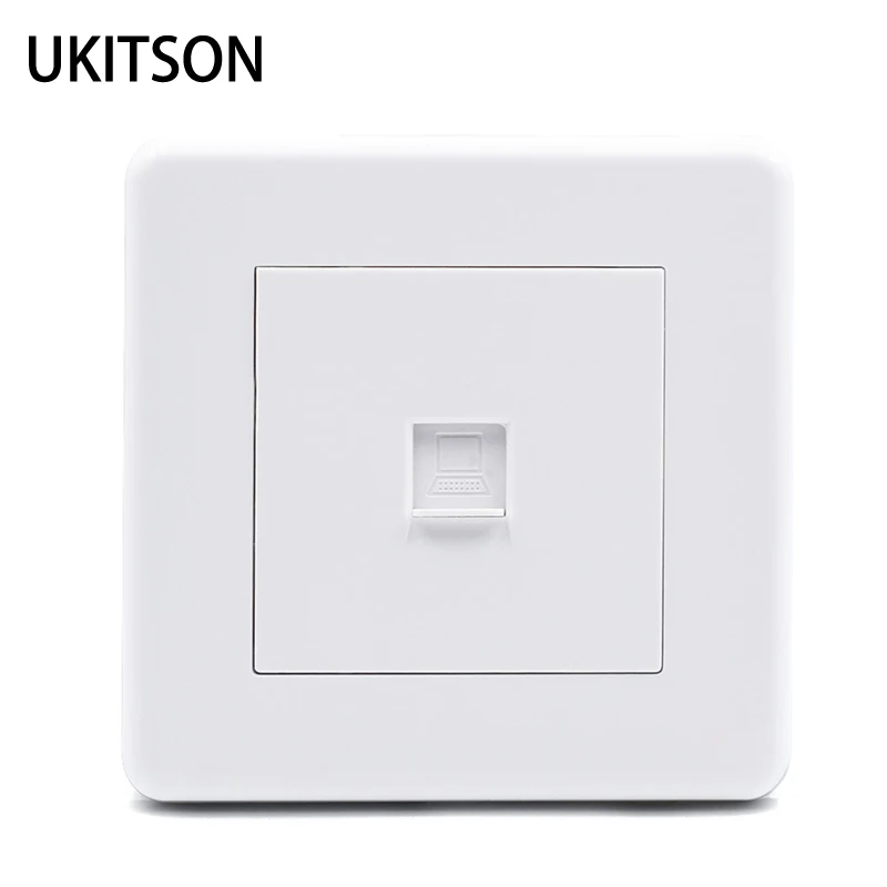 

Computer Connector Wall Panel RJ45 CAT5E LAN Cover Socket White Color