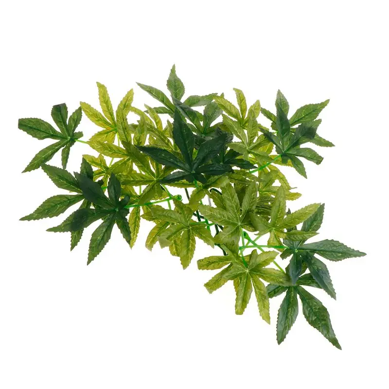 OOTDTY 1 шт. аквариумные растения для аквариума зеленый лист украшения искусственные подвешиваемые 2 размера