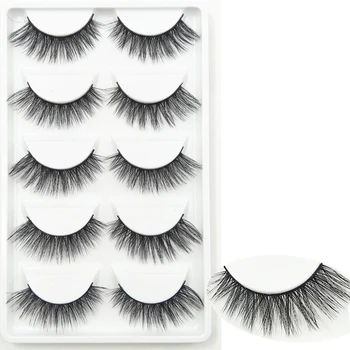 

YOKPN Pure Hand Made Natural Fake Lashes Eye Tail Elongated Eye Lashes Makeup Tips Real 3D False Eyelashes Reusable Eyelash