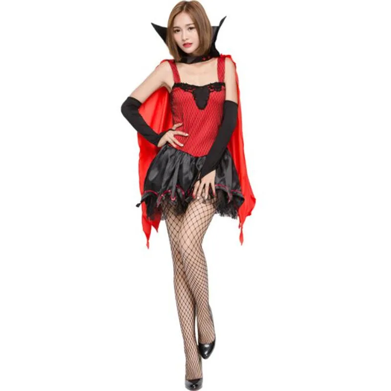 New Women Lady Red Black Vampire Adults Scary Hallowmas Cosplay