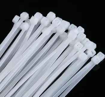 

100pcs 4mm x 150mm black white Nylon Plastic Zip Trim Wrap Cable Loop Ties Wire Self-Locking 4*150mm