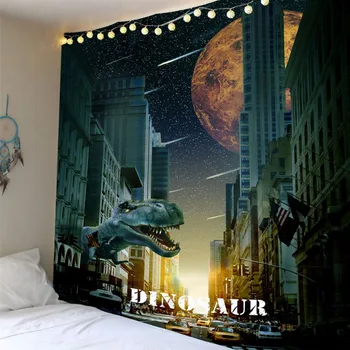 

3D Dinosaur Tapestries Wall Hanging For Kids Bohemian Tapestry Camping Tent Travel Sandy Beach Throw Bed Sheet Customized