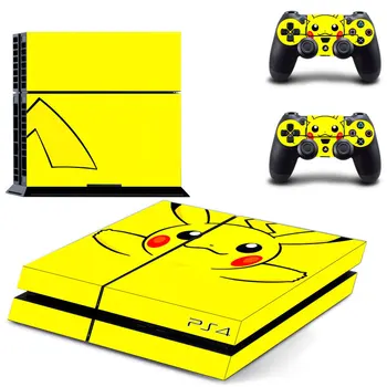 

For Pokemon GO Pikachu PS4 Skin Sticker Decal Vinyl for Sony Playstation 4 Console and 2 Controllers PS4 Skin Sticker