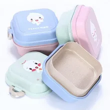 1 шт. пшеничная соломенная детская квадратная коробка для обеда креативная двухслойная Студенческая коробка для завтрака для микроволновой печи OK 0345