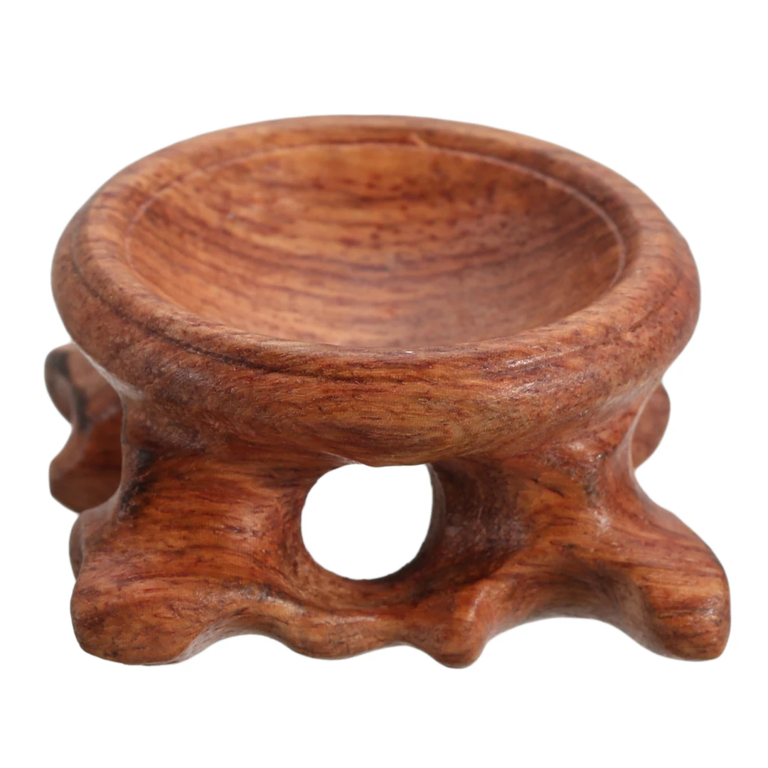 3cm Inner Diameter Rosewood Wood Wooden Stand Holder For Crystal Sphere Ball Random Color