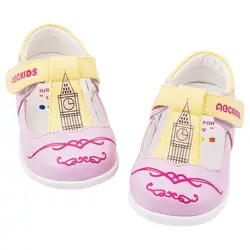 ABCKIDS модные новые принцессы обувь для детей с принтом круглым носком детская обувь резиновая подошва Antislip Весна малыша обуви