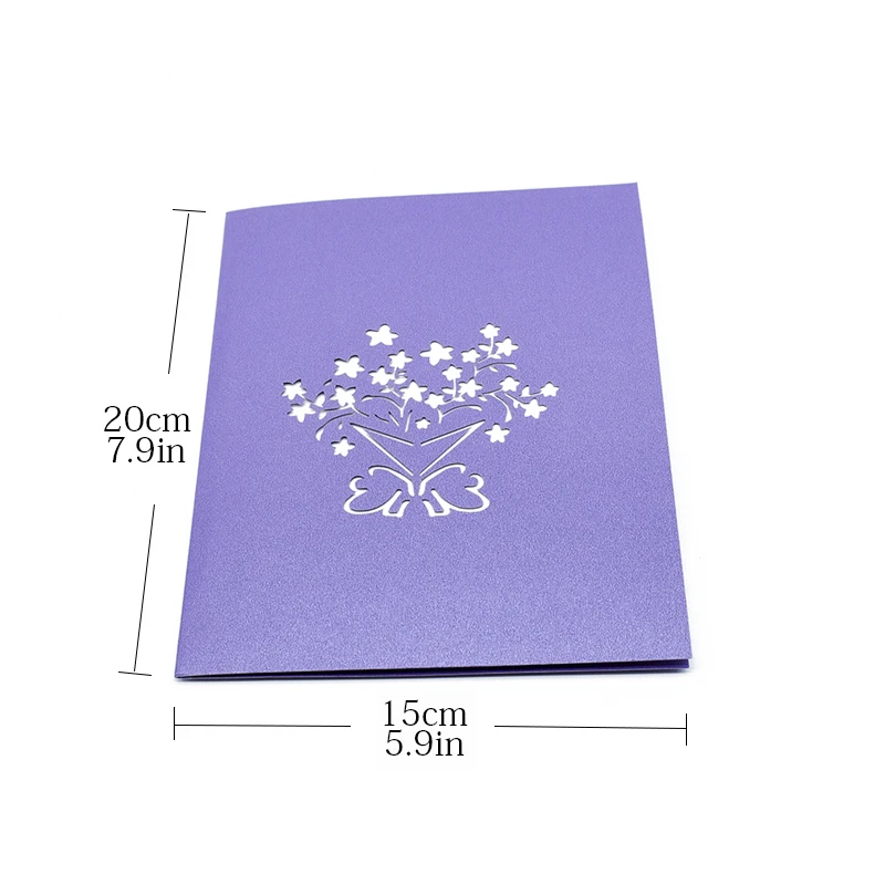  A bouquet of gardenia flowers 3D Pop UP Card Birthday Gift with envelope sticker laser cut invitati